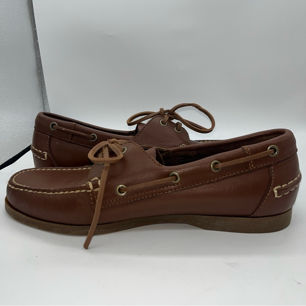 Lands End Brown Leather Loafers Driving Shoes Size 10 D. - Picture 6 of 10
